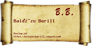 Balázs Berill névjegykártya