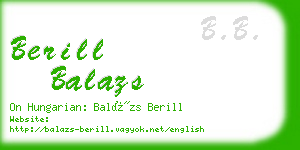 berill balazs business card